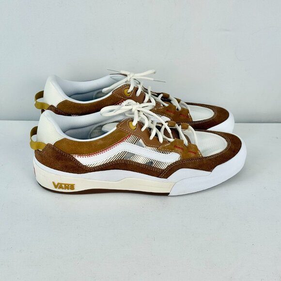 Men's 9.5 - VANS Wayvee Brown Suede Mesh Skate Shoes - 500714